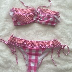 Pink Gingham Bikini Set